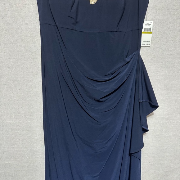 NWT Alex Evenings Embroidered Illusion-Yoke Gown - size 14 - Picture 7 of 8